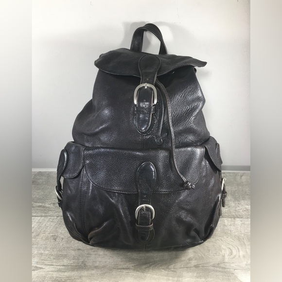 London Fog Travel Backpack Brown Distressed Leather Purse Day Everyday Knapsack main image 7